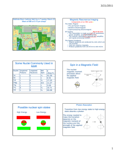 3/21/2011 Magnetic Resonance Imaging