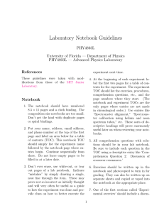 Laboratory Notebook Guidelines