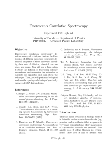 Fluorescence Correlation Spectroscopy