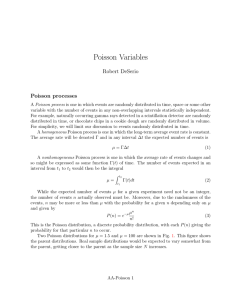 Poisson Variables Robert DeSerio Poisson processes