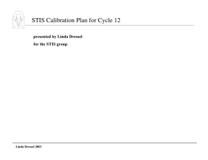 STIS Calibration Plan for Cycle 12 presented by Linda Dressel