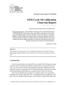 STIS Cycle 10 Calibration Close-out Report