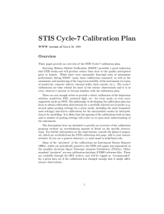 STIS Cycle-7 Calibration Plan Overview