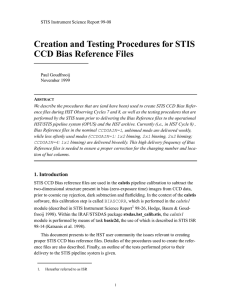 Creation and Testing Procedures for STIS CCD Bias Reference Files