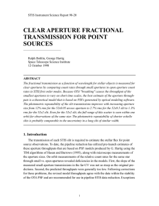 CLEAR APERTURE FRACTIONAL TRANSMISSION FOR POINT SOURCES