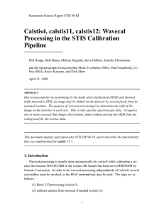 Calstis4, calstis11, calstis12: Wavecal Processing in the STIS Calibration Pipeline