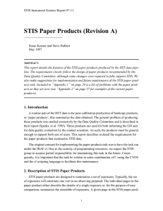 STIS Paper Products (Revision A)