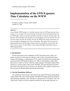 Implementation of the STIS Exposure Time Calculator on the WWW