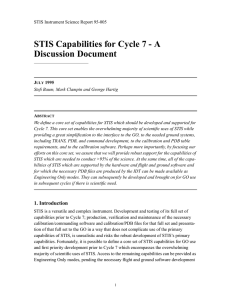 STIS Capabilities for Cycle 7 - A Discussion Document