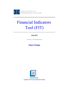 Financial Indicators Tool (FIT) Hope College July 2015