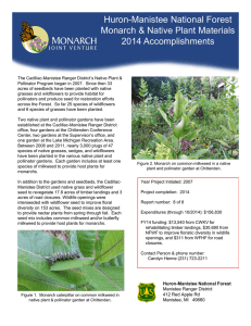 Title text here  Huron-Manistee National Forest Monarch &amp; Native Plant Materials