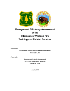 Management Efficiency Assessment of the Interagency Wildland Fire Training and Related Services