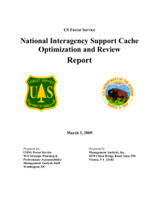 Report  National Interagency Support Cache Optimization and Review