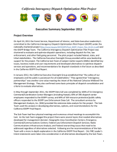 California Interagency Dispatch Optimization Pilot Project Executive Summary September 2012  Project Overview
