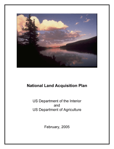 National Land Acquisition Plan US Department of the Interior and