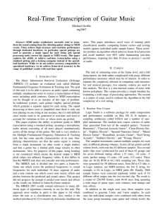 Real-Time Transcription of Guitar Music Michael Groble mg2467