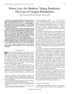 Power Laws for Monkeys Typing Randomly: The Case of Unequal Probabilities