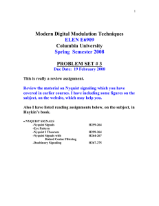 Modern Digital Modulation Techniques Columbia University PROBLEM SET # 3
