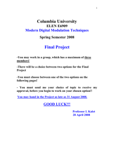 Columbia University Final Project ELEN E6909