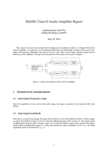 EE6350: Class-D Audio Amplifier Report Sarthak Kalani (sk3779) Siddharth Shekar (ss4497)