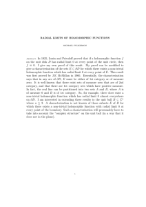 In 1925, Lusin and Privaloff proved that if a holomorphic... on the unit disk D has radial limit 0 at...