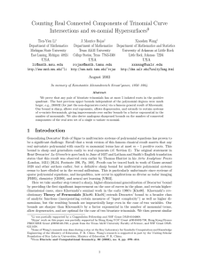 Counting Real Connected Components of Trinomial Curve Intersections and m-nomial Hypersurfaces