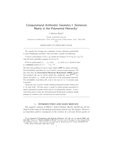 Computational Arithmetic Geometry I: Sentences Nearly in the Polynomial Hierarchy