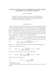 A PROOF OF THE INF-SUP CONDITION FOR THE STOKES