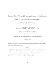 Goncarov-Type Polynomials and Applications in Combinatorics