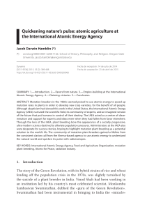 Quickening nature’s pulse: atomic agriculture at the International Atomic Energy Agency