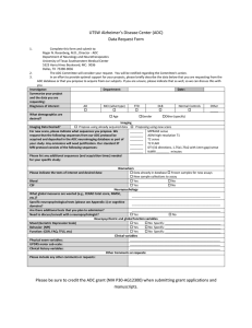 UTSW Alzheimer’s Disease Center (ADC) Data Request Form