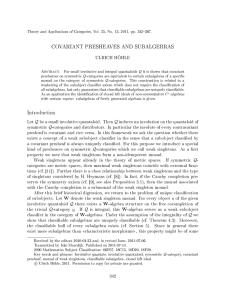 COVARIANT PRESHEAVES AND SUBALGEBRAS ULRICH HÖHLE