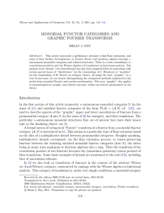 MONOIDAL FUNCTOR CATEGORIES AND GRAPHIC FOURIER TRANSFORMS BRIAN J. DAY