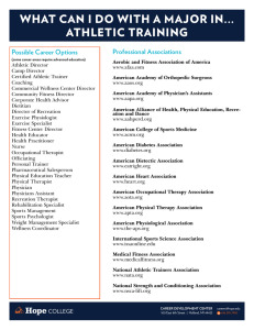 WHAT CAN I DO WITH A MAJOR IN... ATHLETIC TRAINING Professional Associations