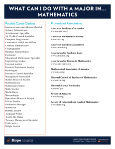 WHAT CAN I DO WITH A MAJOR IN... MATHEMATICS Professional Associations