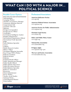 WHAT CAN I DO WITH A MAJOR IN... POLITICAL SCIENCE Professional Associations
