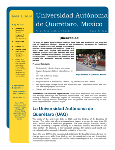 Universidad Autónoma de Querétaro, Mexico ¡Bienvenido!