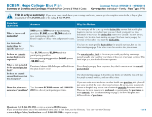 BCBSM: Hope College- Blue Plan