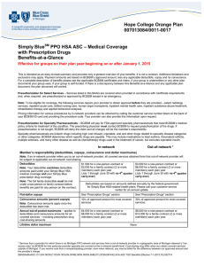 Simply Blue PPO HSA ASC – Medical Coverage with Prescription Drugs Benefits-at-a-Glance