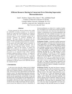 Efficient Resource Sharing in Concurrent Error Detecting Superscalar Microarchitectures