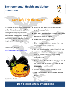 Environmental Health and Safety Stay Safe This Halloween October 27, 2014