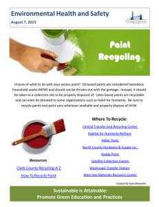 Paint Recycling  Environmental Health and Safety