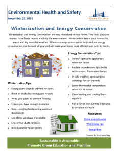 Environmental Health and Safety  Winterization and Energy Conservation November 25, 2015