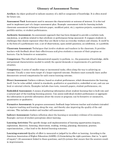 Glossary of Assessment Terms