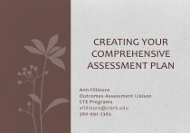 Anne Fillmore CREATING YOUR COMPREHENSIVE ASSESSMENT PLAN Ann Fillmore