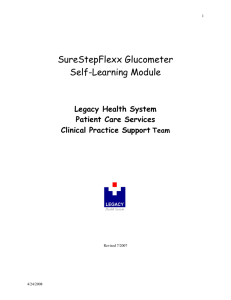 SureStepFlexx Glucometer Self-Learning Module Legacy Health System