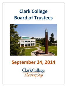 Clark College Board of Trustees September 24, 2014