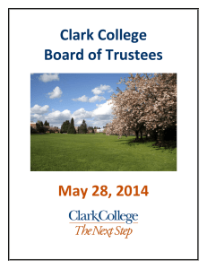 Clark College Board of Trustees May 28, 2014