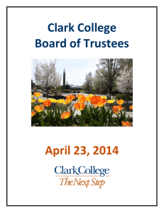 Clark College Board of Trustees  April 23, 2014