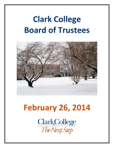 Clark College Board of Trustees February 26, 2014